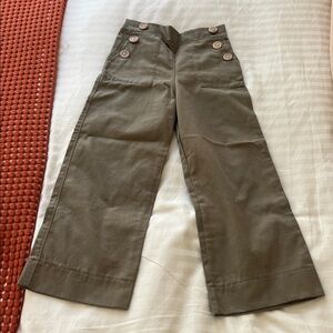 Kids 4/5T 100% Cotton Casual Sailor Olive Green Pants